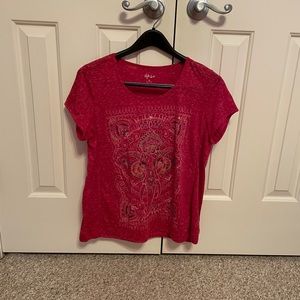 Style & Co. Red Embellished T-shirt